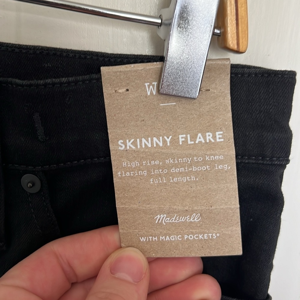 Madewell Skinny Flare Jeans in Black Frost Wash - Picture 8 of 15
